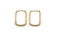 Circle Earring Round U Shaped Hoops- Solid Brass- 2mm thick