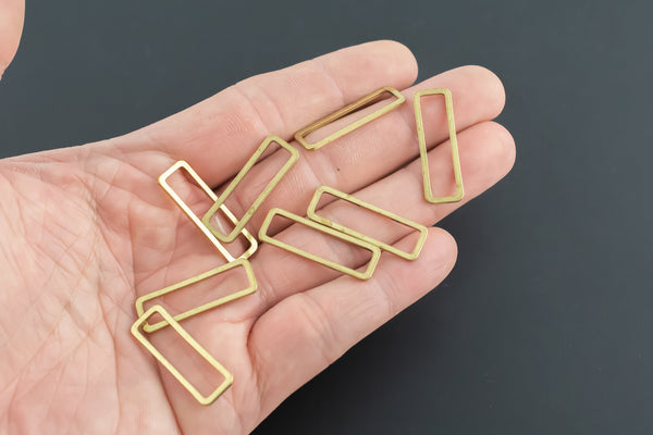Brass earrings-Earring copper accessories-Ring-Brass jewelry-Rectangular Ring-10x30mm