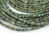 Natural African Turquoise High Quality in 6mm and 8mm Roundel- Full 15.5 Inch Strand AAA Quality Smooth Gemstone Beads