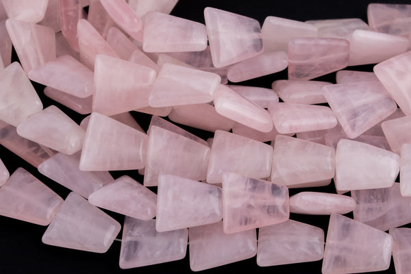 Natural Rose Quartz- Fan Shaped- Loose Beads- 16mm