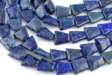 Natural Lapis Lazuli- Fan Shaped- Loose Beads- 16mm