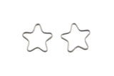 2 Pcs 10.5 mm Sterling Silver Wire Star Charms