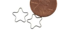 2 Pcs 10.5 mm Sterling Silver Wire Star Charms