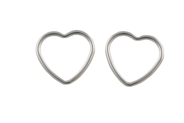2 Pcs 10.5 mm Sterling Silver Wire Heart Charms