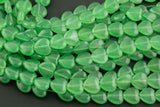 Green- JADE Puffy Heart- 15mm -Full Strand 15.5 inch Strand