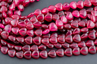 Ruby- JADE Puffy Heart- 12mm -Full Strand 15.5 inch Strand