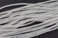 Natural White Jade beads tube tubular beads 15.5" 4x13mm