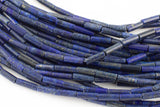 Natural Lapis beads tube tubular beads 15.5" 4x13mm