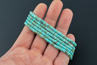 Turquiose- 2x4mm Heishi Stretchy Bracelet- 7 inches