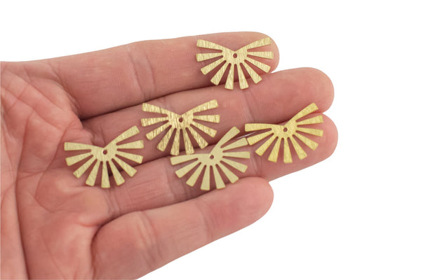 Brass earrings-Earring copper accessories-Earring pendant-Brass earring charms-Earring connector-Brass jewelry-Fan shape earrings- 12x24mm