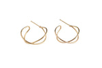 1 pair Webbed Hoops Gold, 18K Gold Hoops, Stud Earring, Hammered Plated Earring, Gift for Her, Everyday Wear Earring- 20mm