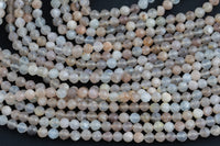 Pink Moonstone- Full Strands-15.5 inches-3.5mm- Nice Size Hole- Diamond Cutting,High Facets-Nice and Sparkly-Faceted Round
