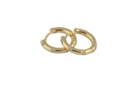 15mm 18kt Gold Curb Huggie Hoops- CZ Hoop Earring with CZ Set- 1 pair per order Huggies