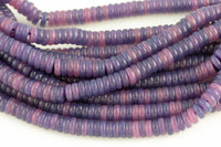 Plum Jade , High Quality in Smooth Saucer Roundel, 2x6mm Flat Rondel 7.5 Inches