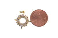 1  pc 18K Gold  Sun CZ Pendant, Micro Pave Cubic Zirconia Star Sun and Moon Charm, Celestial Charm - 20mm