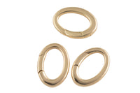 2 pcs Dainty Gold Spring Gate Ring, Push Gate ring Oval,  Charm Holder 14K Gold  Clasp for Charm Holder Connector 14x18mm and 17x24mm