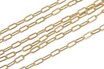 Gold Filled Paper Clip Chain Flat Tubed Chain, Elongated Oval Chain, 6 x 2.5 mm links, , Wholesale, USA Made, Chain by foot