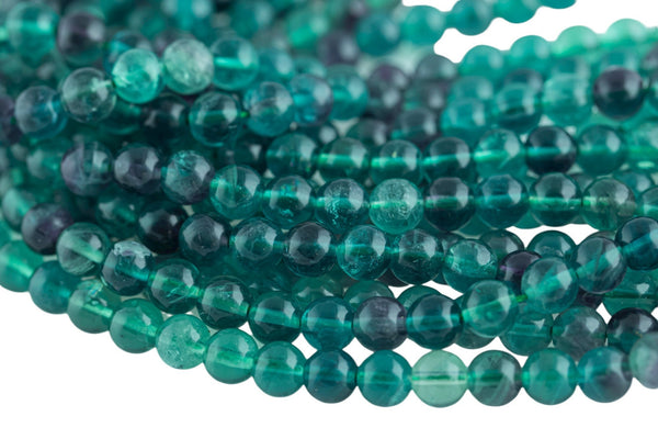 Natural AAA  Fluorite Beads 6mm 8mm Round Polished Finish Purple Green Blue Fluorite Gemstone Beads 15.5" Strand Gemstone Beads