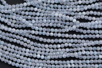 Natural Aquamarine Beads Full Strands 15.5 inches-2.5mm- Nice Size Hole-Clear-Diamond Cutting, High Facets-Nice Sparkly-Faceted Round