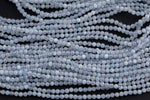 Natural Aquamarine Beads Full Strands 15.5 inches-2.5mm- Nice Size Hole-Clear-Diamond Cutting, High Facets-Nice Sparkly-Faceted Round