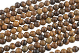 Natural Tiger Skin Sandalwood-- Round--8mm Full Strand. Gemstone Beads