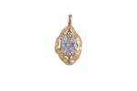 1 pc 18k Gold Pendant , Waxed Drop Charms, Necklace Charms, CZ Pave- 10x20mm