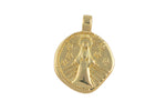 1 pc 18k Gold Pendant , Waxed Mother Mary Charms, Necklace Charms,  18mm