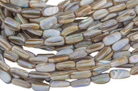 Natural Mother of Pearl, Oblong 8x18mm- Full 15.5 inch strand Gemstone Beads Shell Beads