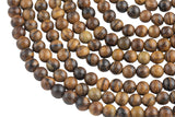 Natural Tiger Skin Sandalwood-- Round--8mm Full Strand. Gemstone Beads