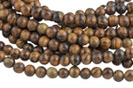 Natural Tiger Skin Sandalwood-- Round--8mm Full Strand. Gemstone Beads