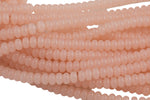 5x8mm Crystal Smooth Roundel 1 or 2 or 5 or 10 STRANDS- 16 Inch Strand- Peach Pink