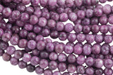 lepidolite Jade Smooth Round Beads 6mm 8mm 10mm - Single or Bulk - 15.5" AAA Quality