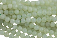 Natural New Mountain Jade, High Quality in Round, 4mm, 6mm, 8mm, 10mm, 12mm, 14mm-Full Strand 16 inch Strand Smooth Gemstone Beads