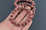 Natural Sesame Jasper Smooth Round Size 10mm and 12mm- Handmade In USA- approx. 7-7.5" Bracelet Crystal Bracelet- LGS
