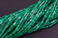 Green Jade cube beads 4mm Smooth Square Cube Dice Beads 15.5" Strand