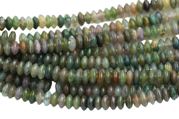 Natural Indian Agate Fancy, High Quality in   Saucer Roundel, 6mm-Full Strand 15.5 inch Strand  Smooth Gemstone Beads