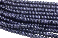 Natural Blue Gold Stone- High Quality in Faceted Roundel- 4mm, 6mm, 8mm, 10mm, 12mm Gemstone Beads