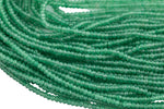 3mm- JADE Faceted Rondelle- Single or Bulk- 15.5" - Pale Evergreen -Full Strand 15.5 inch Strand