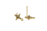 2pc 18K Gold  Earrings Stud Star CZ Earrings- 2PC per order -8mm