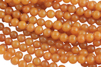 Natural Dark Orange Aventurine, High Quality in Round, 4mm, 6mm, 10mm, 12mm AAA Quality Smooth Gemstone Beads