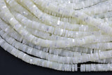 AAA Natural White Mother of Pearl 4mm 6mm 8mm Heishi Beads 15.5" Strand Shell Beads
