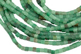 Natural Irregular Cube Beads sizes 4mm, 6mm- Full Strand- 15.5 Inches- Green Aventurine Gemstone Beads