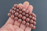 Natural Sesame Jasper Smooth Round Size 10mm and 12mm- Handmade In USA- approx. 7-7.5" Bracelet Crystal Bracelet- LGS