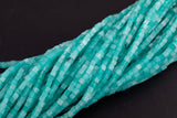 Russian Amazonite Jade cube beads 4mm Smooth Square Cube Dice Beads 15.5" Strand