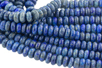 Natural Lapis Lazuli, Faceted Roundel.  6mm, 8mm and 10mm-Full Strand 15.5 inch Strand Gemstone Beads