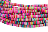 Glow in the Dark- 6mm BEAUTIFUL Soft AFRICAN Colored VINYL Heishi beads Clay Disc - 16 inch strand- Edc Beads