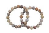 Natural Crazy Agate Matte Round Size 6mm and 8mm- Handmade In USA- approx. 7" Bracelet Crystal Bracelet