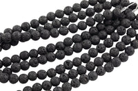 LARGE-HOLE beads!!! 8mm or 10mm round. 2mm hole. 7-8" strands. Lava Big Hole Beads