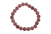 Strawberry Jade Bracelet Round Size 6mm and 8mm Handmade In USA Natural Gemstone Crystal Bracelets Handmade Jewelry - approx. 7"