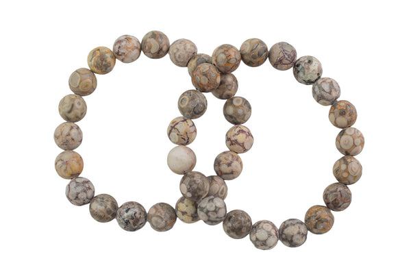 Natural Mai Jasper Smooth Round Size 6mm and 8mm- Handmade In USA- approx. 7" Bracelet Crystal Bracelet